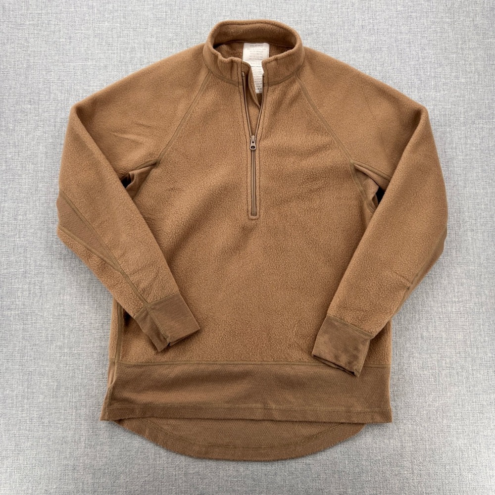 Peckham Team Soldier Polartec FR‎ 1/4 Zip Fleece Pullover Men M Brown Military